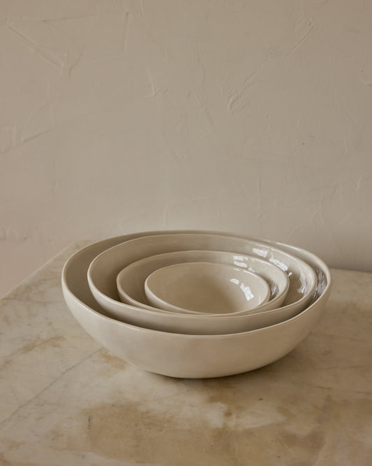 Organic Ceramic Nesting Bowls - Salt