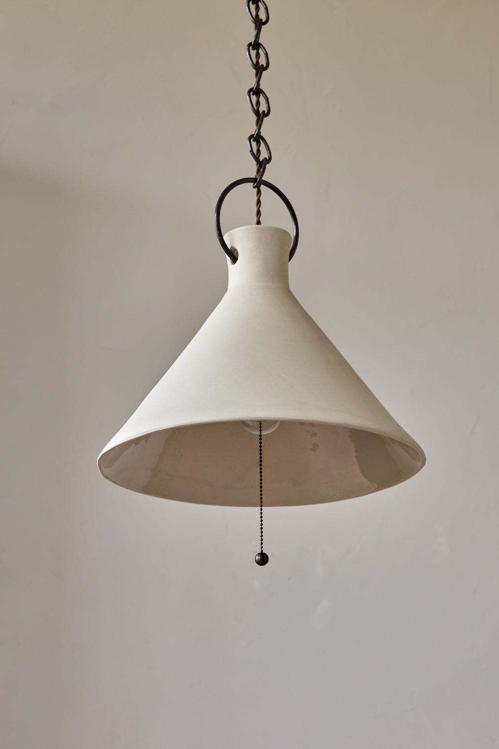 2XL Ceramic Funnel Pendant in Sand