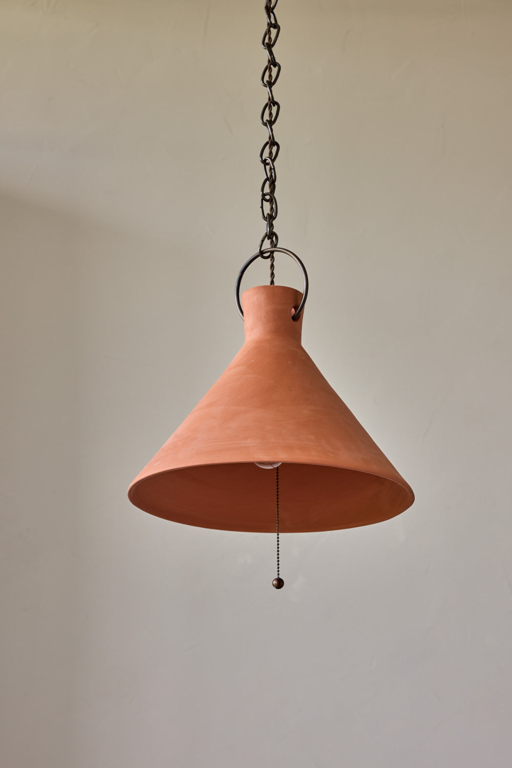 2XL Ceramic Funnel Pendant in Terracotta