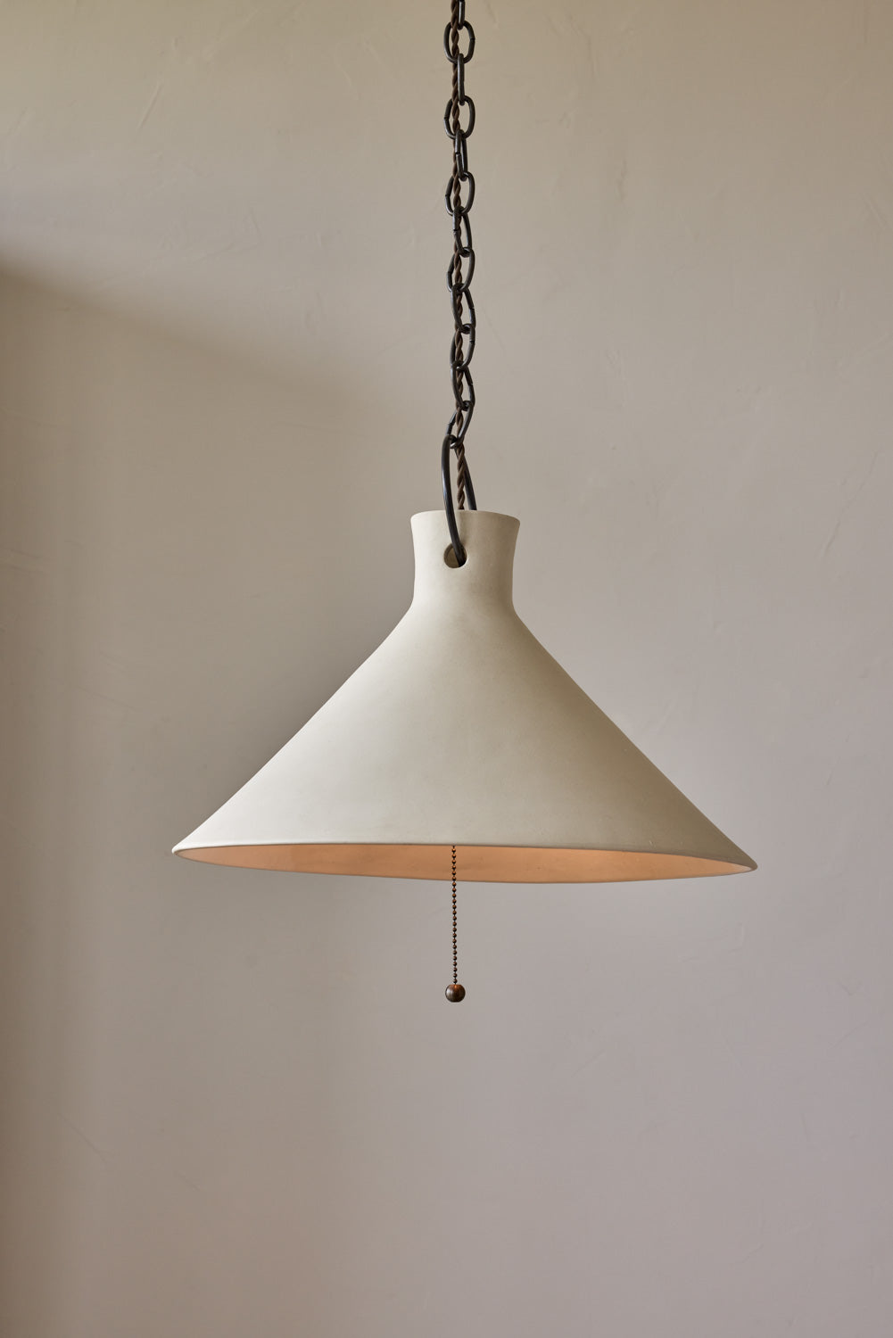 3XL Ceramic Funnel Pendant in Sand