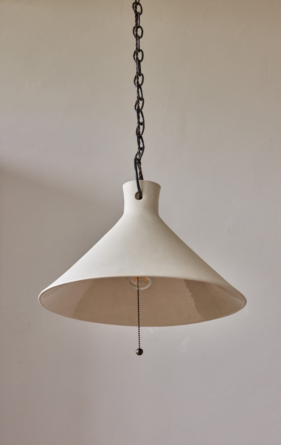 3XL Ceramic Funnel Pendant in Sand