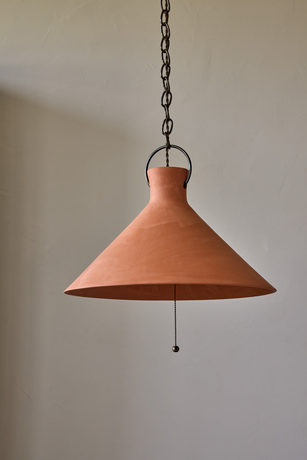 3XL Ceramic Funnel Pendant in Terracotta