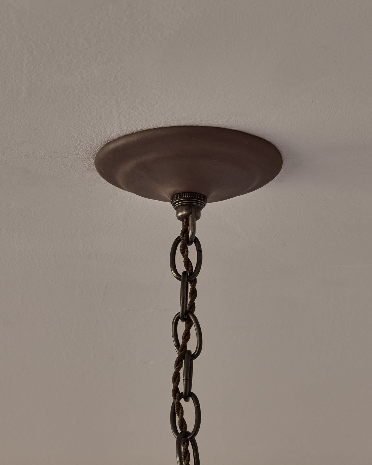 Large Ceramic Funnel Pendant in Mud
