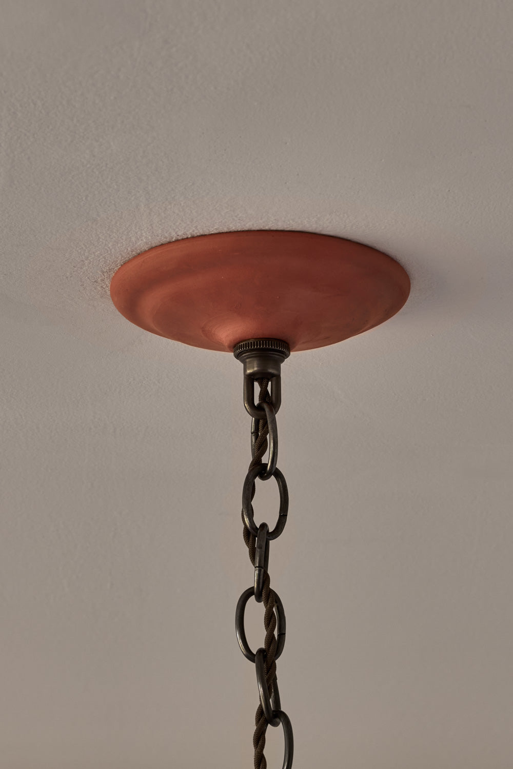 Medium Ceramic Funnel Pendant in Terracotta