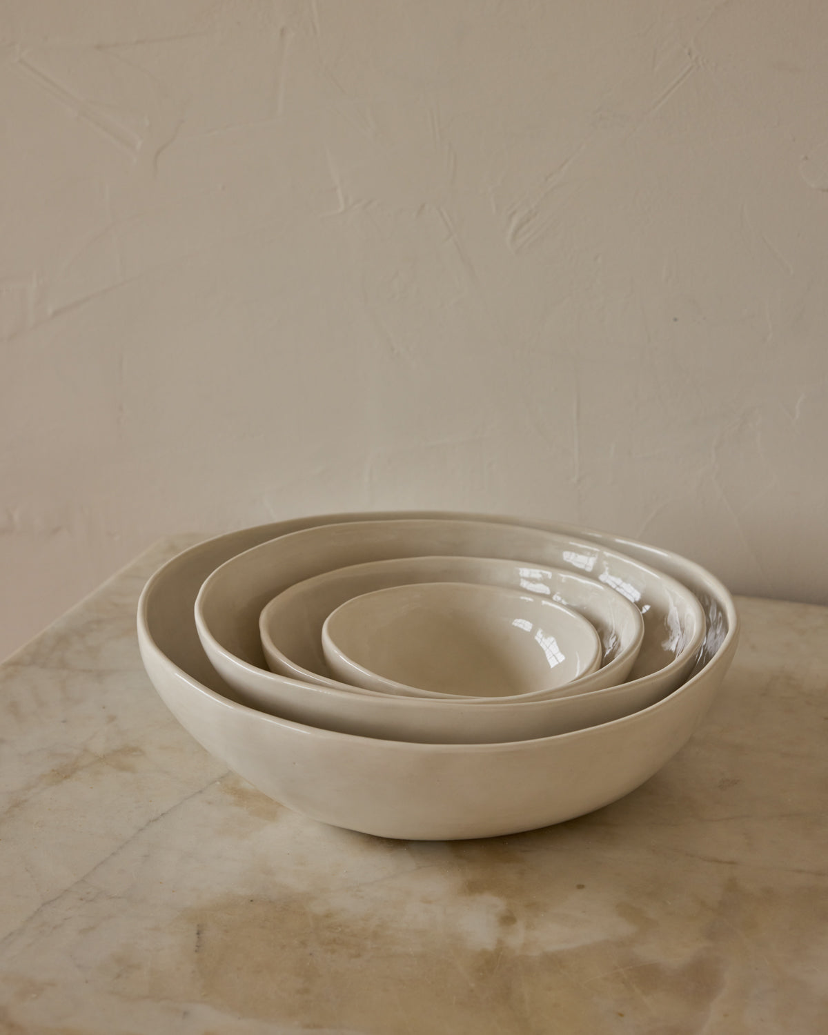 Organic Ceramic Nesting Bowls - Salt