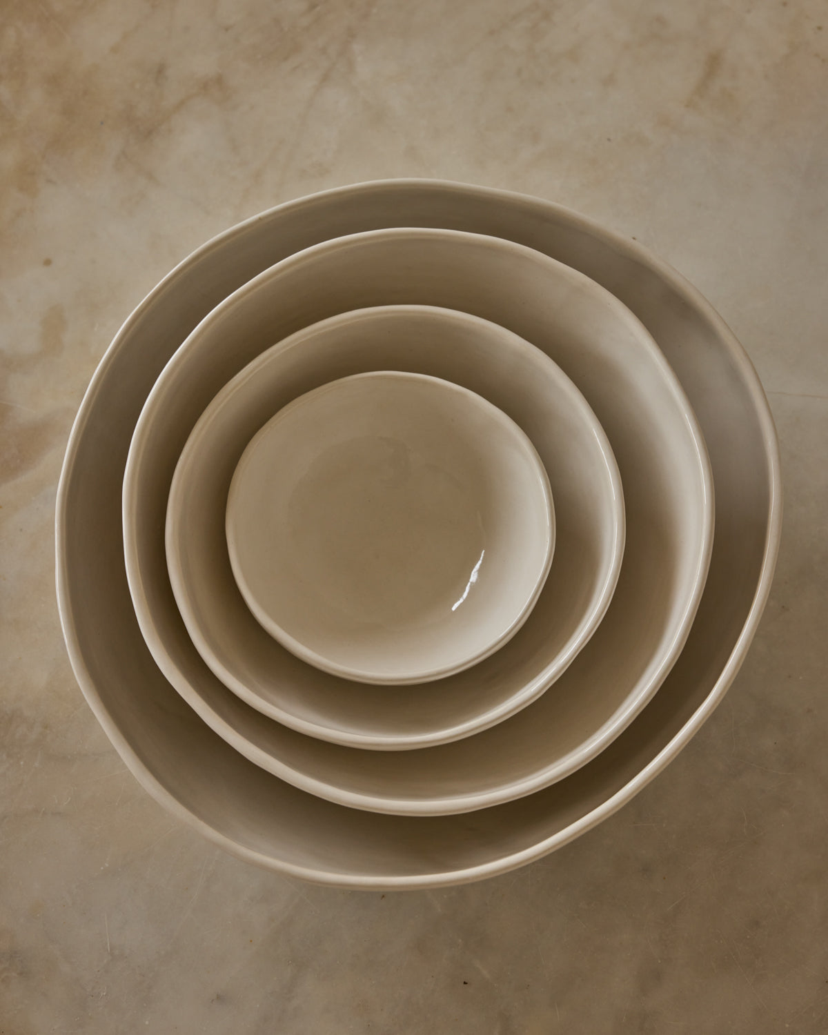 Organic Ceramic Nesting Bowls - Salt