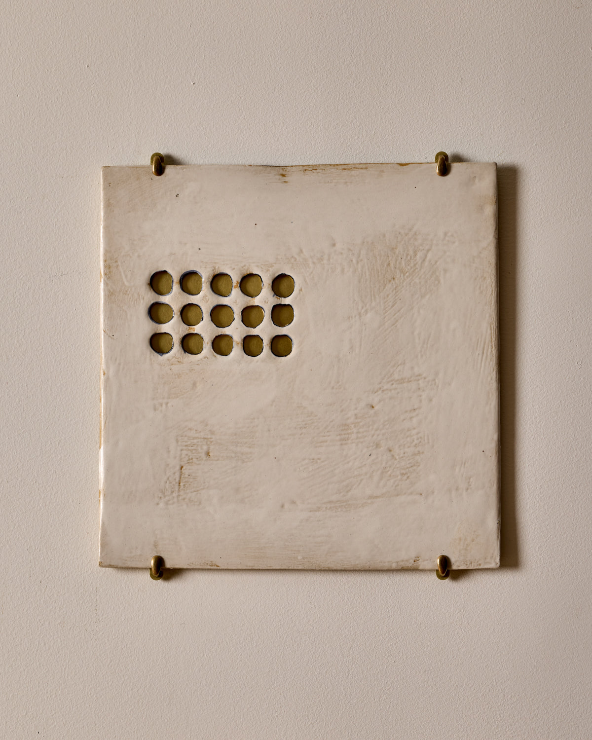 Ceramic Wall Art ~ Abstract Grid 5x3