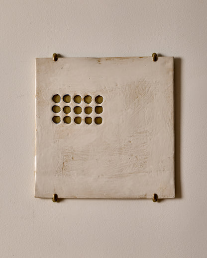 Ceramic Wall Art ~ Abstract Grid 5x3