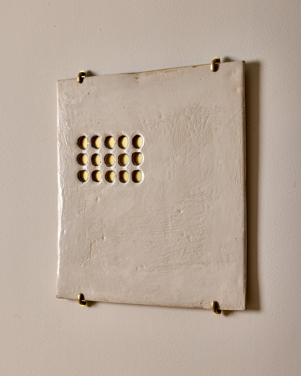 Ceramic Wall Art ~ Abstract Grid 5x3