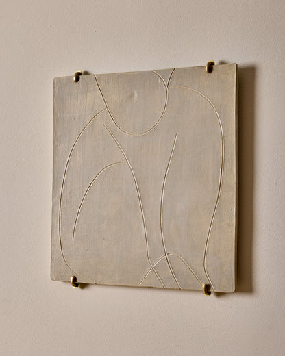 Ceramic Wall Art ~ Figure Line in Blue