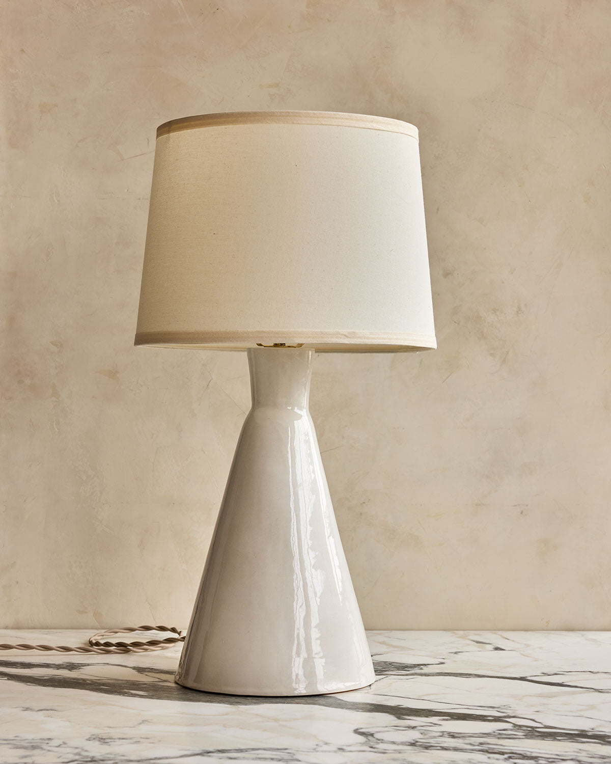 Tall Cone Table Lamp - Salt
