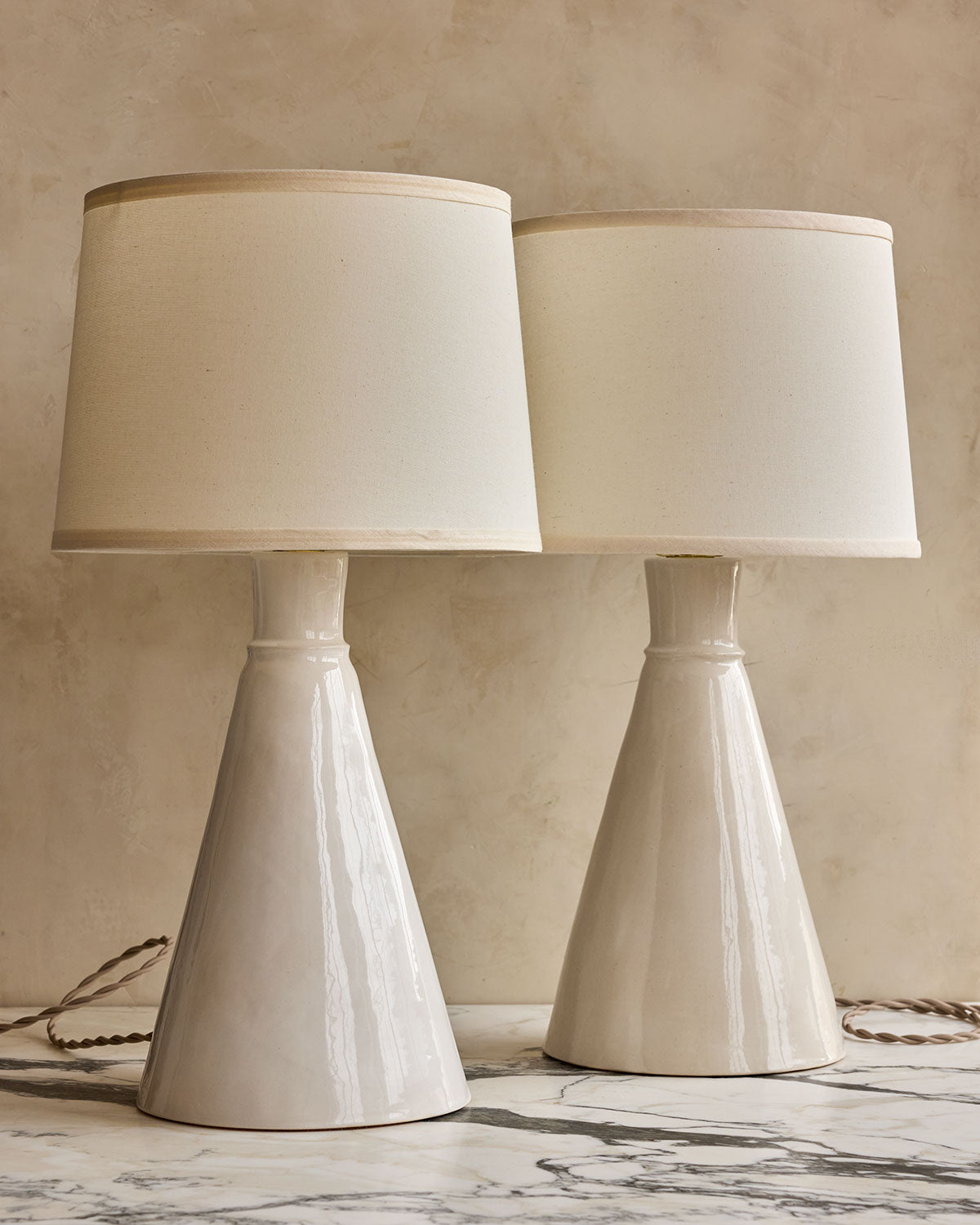 Tall Cone Table Lamp - Salt Ring
