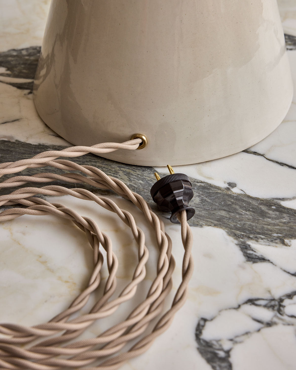 Tall Cone Table Lamp - Salt