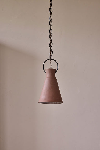 Small Ceramic Funnel Pendant in Mud