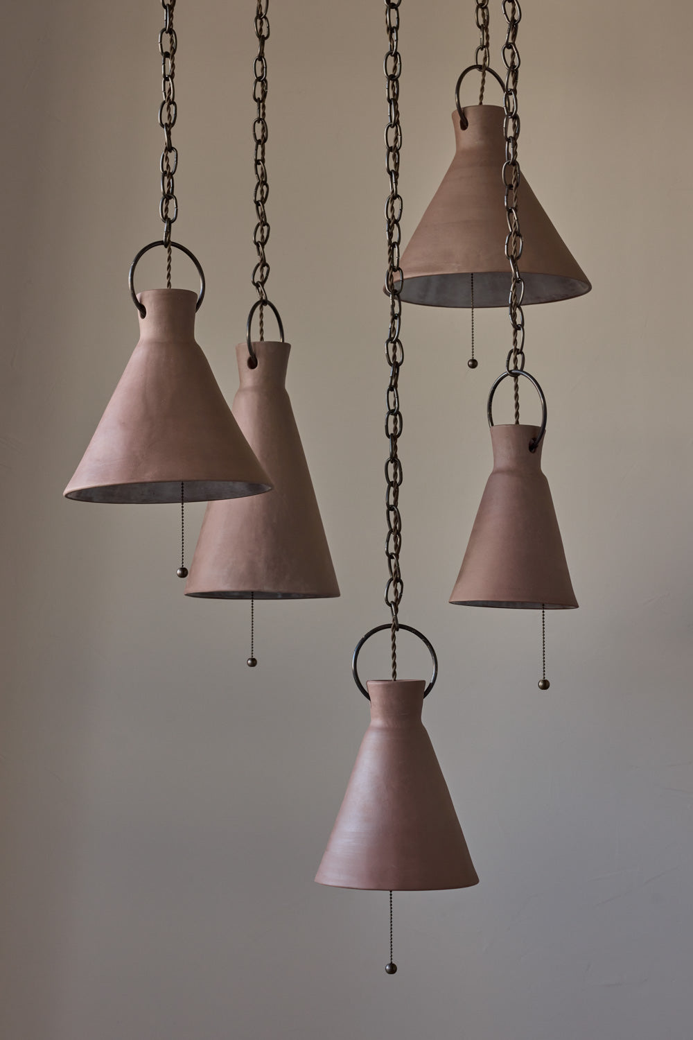 2XL Ceramic Funnel Pendant in Mud