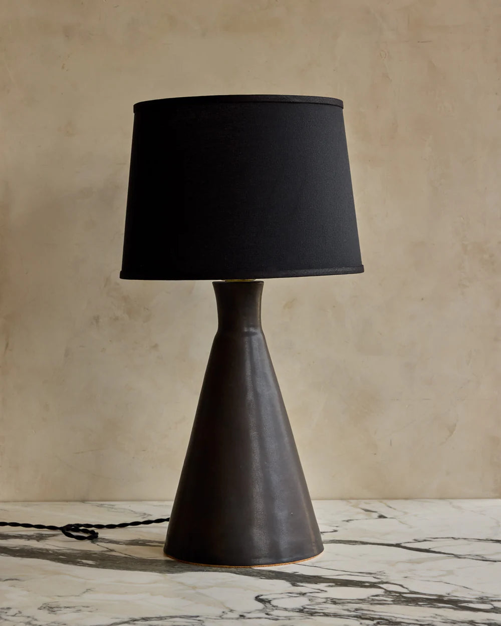 Tall Cone Table Lamp - Pepper