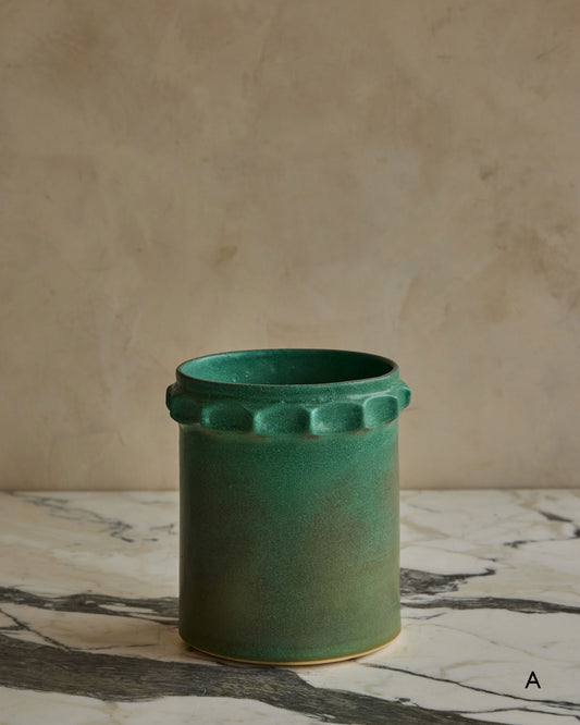 Hand Built Ceramic Chain Vessel in Copper