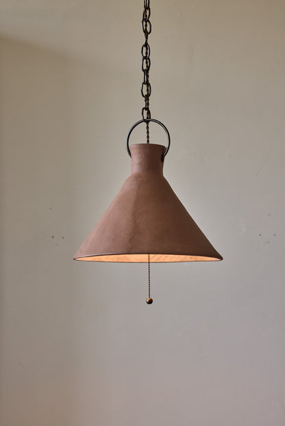 2XL Ceramic Funnel Pendant in Mud