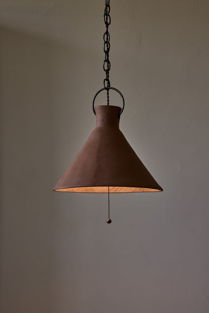 2XL Ceramic Funnel Pendant in Mud