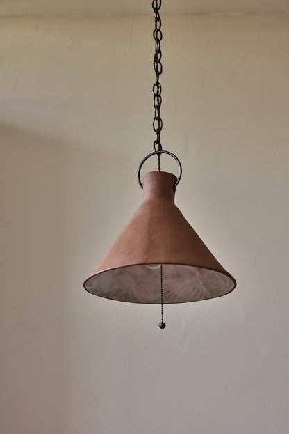 2XL Ceramic Funnel Pendant in Mud