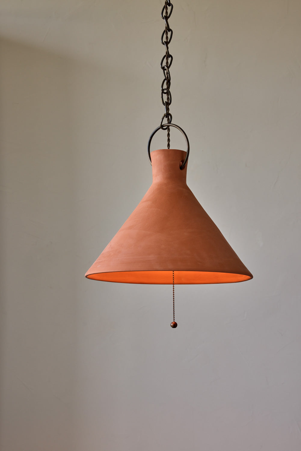2XL Ceramic Funnel Pendant in Terracotta