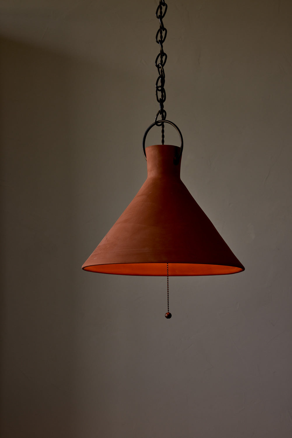 2XL Ceramic Funnel Pendant in Terracotta