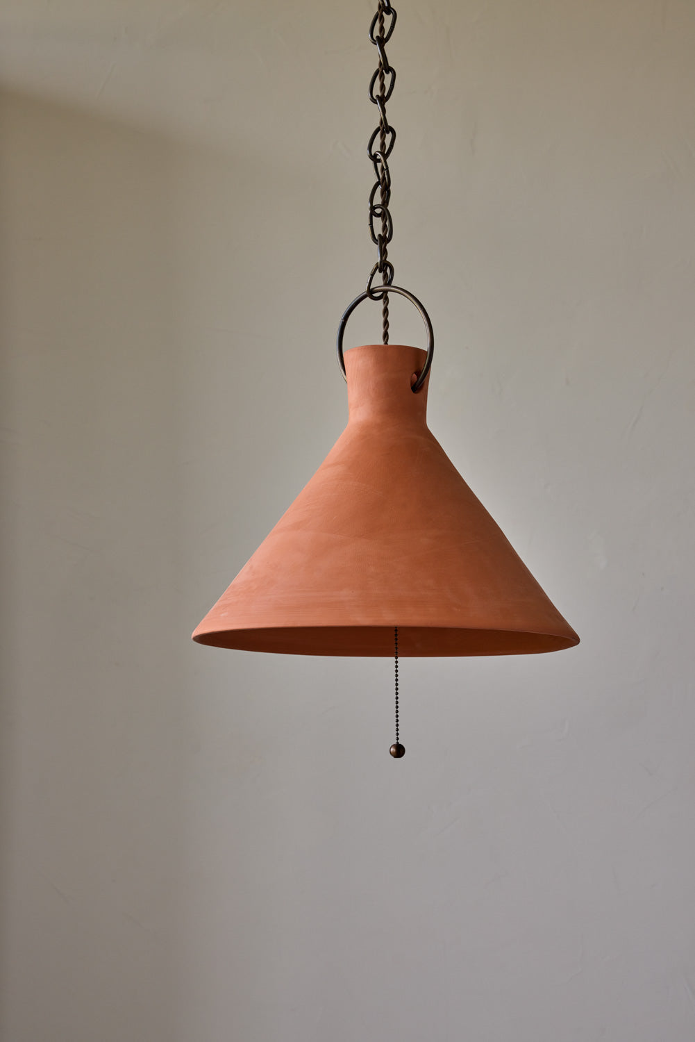 2XL Ceramic Funnel Pendant in Terracotta