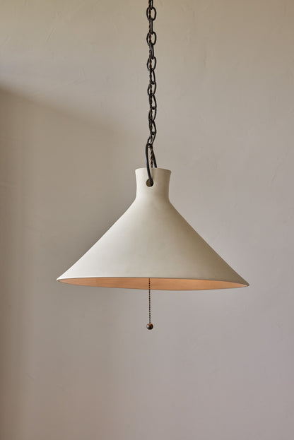 3XL Ceramic Funnel Pendant in Sand