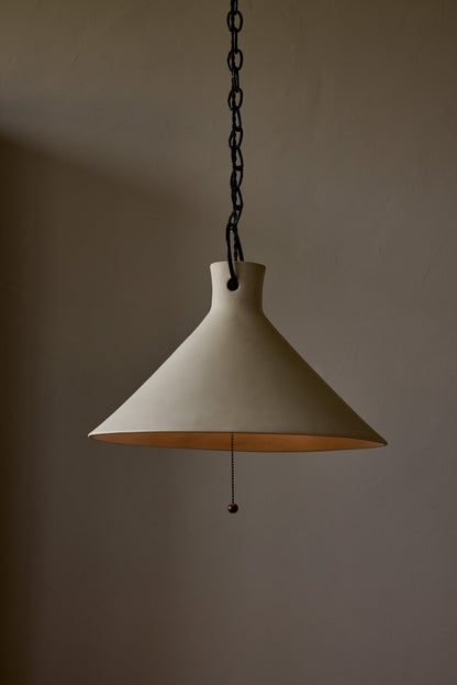3XL Ceramic Funnel Pendant in Sand