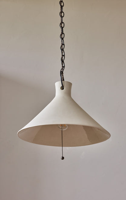 3XL Ceramic Funnel Pendant in Sand