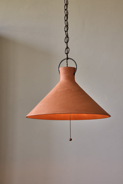3XL Ceramic Funnel Pendant in Terracotta