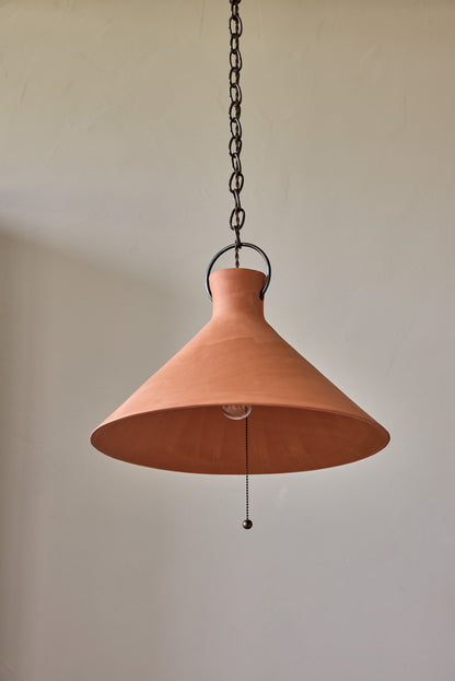 3XL Ceramic Funnel Pendant in Terracotta