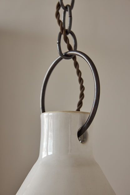 2XL Ceramic Funnel Pendant in Salt