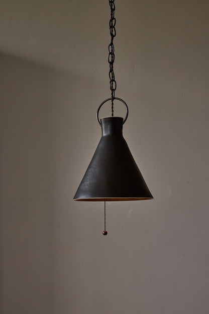 Large Ceramic Funnel Pendant in Pepper