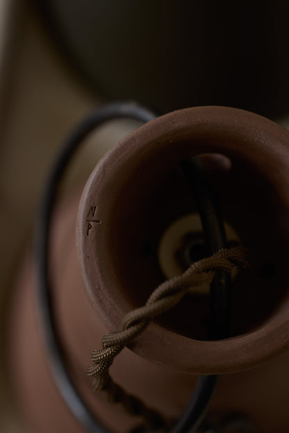 Large Ceramic Funnel Pendant in Mud