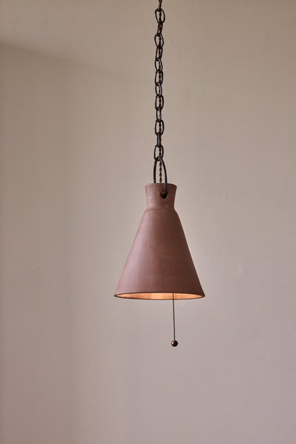 Medium Ceramic Funnel Pendant in Mud