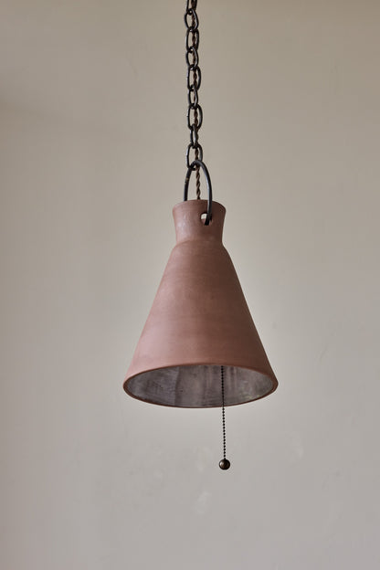 Medium Ceramic Funnel Pendant in Mud