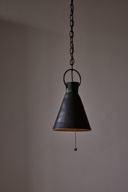 Medium Ceramic Funnel Pendant in Pepper