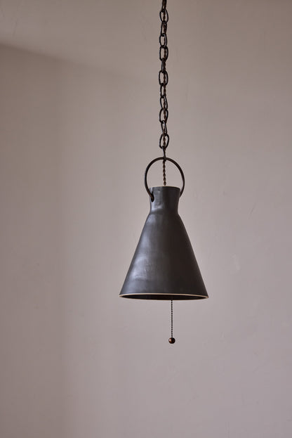 Medium Ceramic Funnel Pendant in Pepper