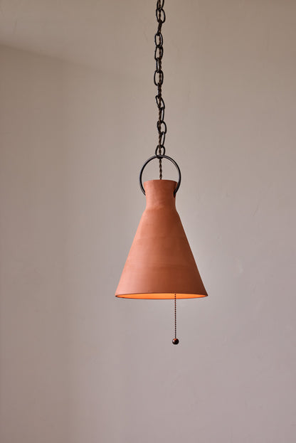 Medium Ceramic Funnel Pendant in Terracotta