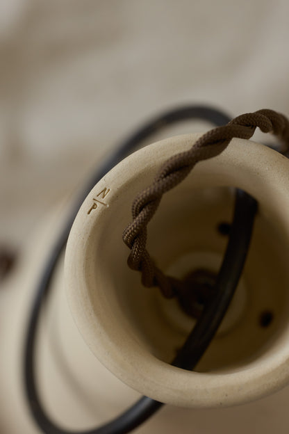 Small Ceramic Funnel Pendant in Sand