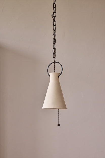 Small Ceramic Funnel Pendant in Sand