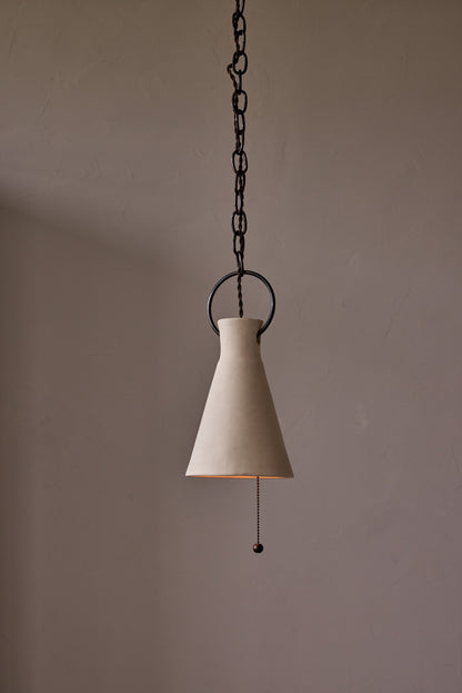 Small Ceramic Funnel Pendant in Sand